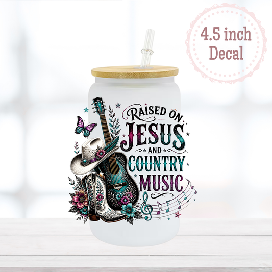 Jesus & Country Music UVDTF Decal