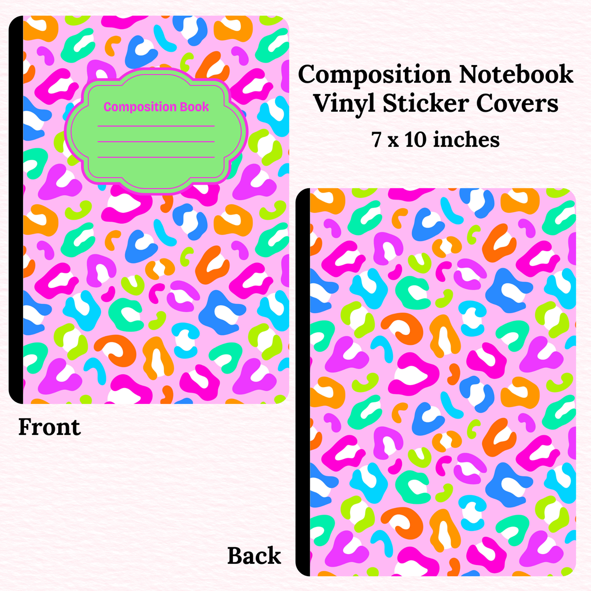 Colourful Animal Print Composition Notebook Vinyl Cover