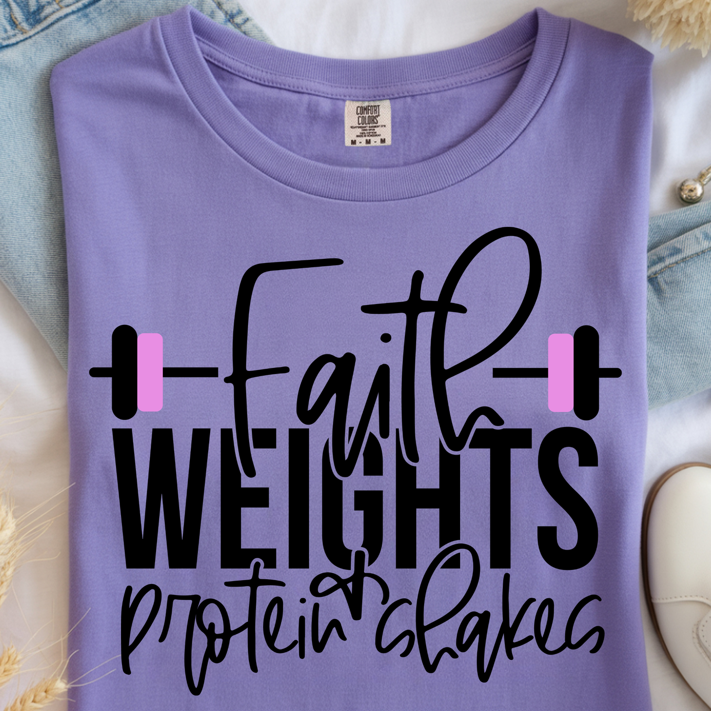 Faith Weights Protein Shakes DTF Print