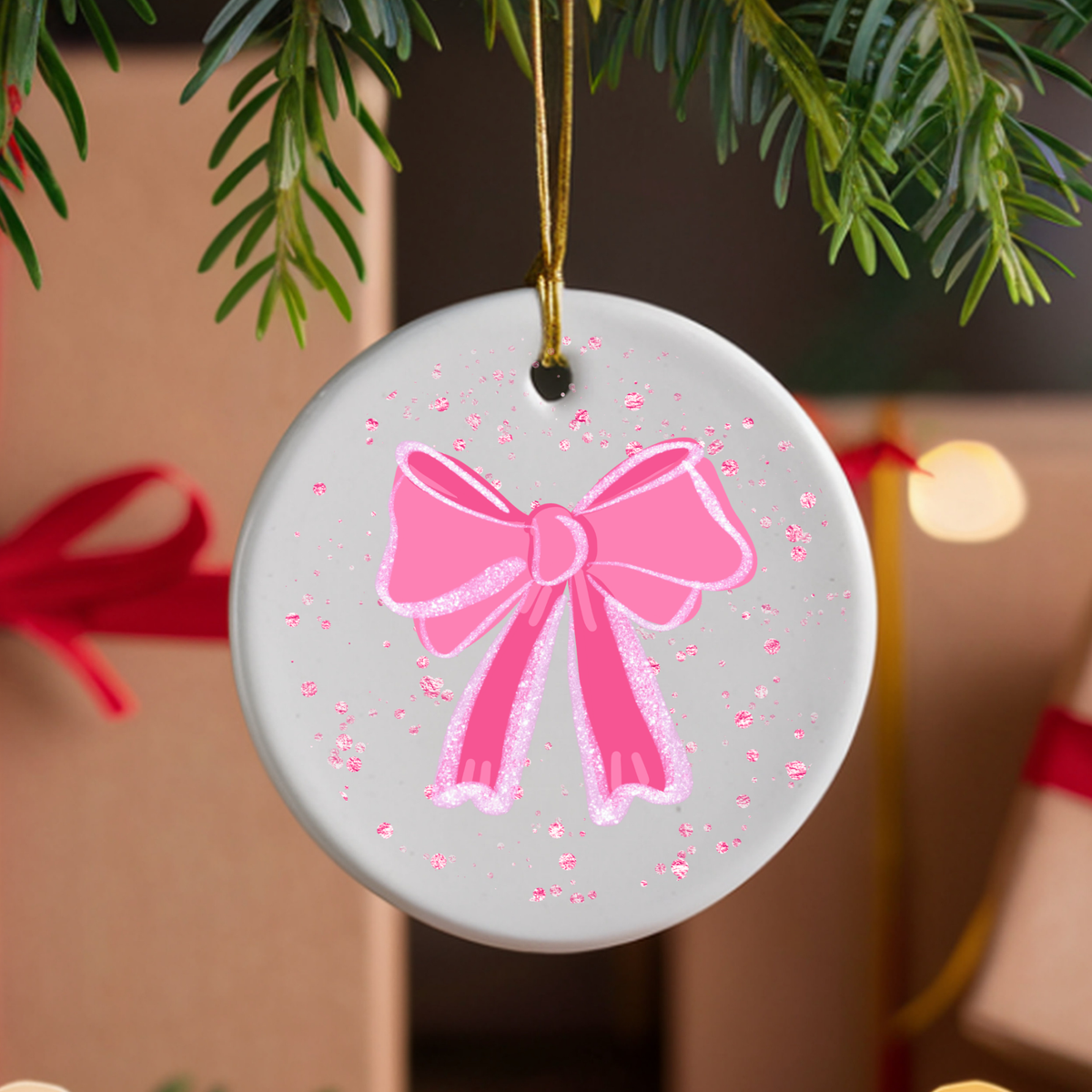 Pink Bow UVDTF Ornament Decal