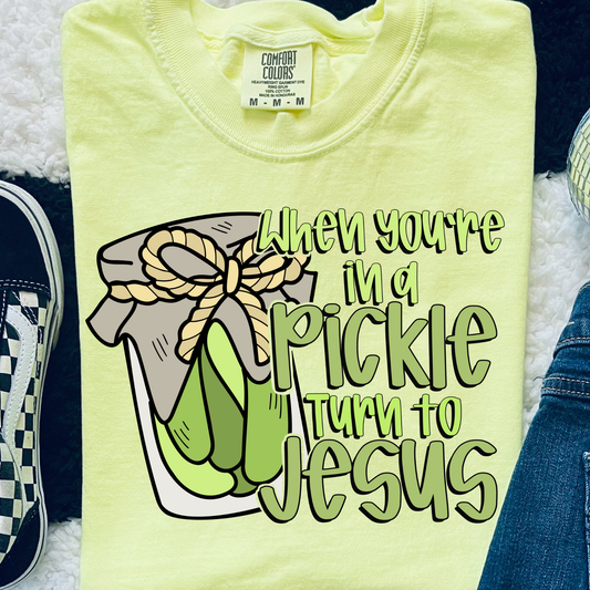 When in a Pickle Turn to Jesus DTF Print