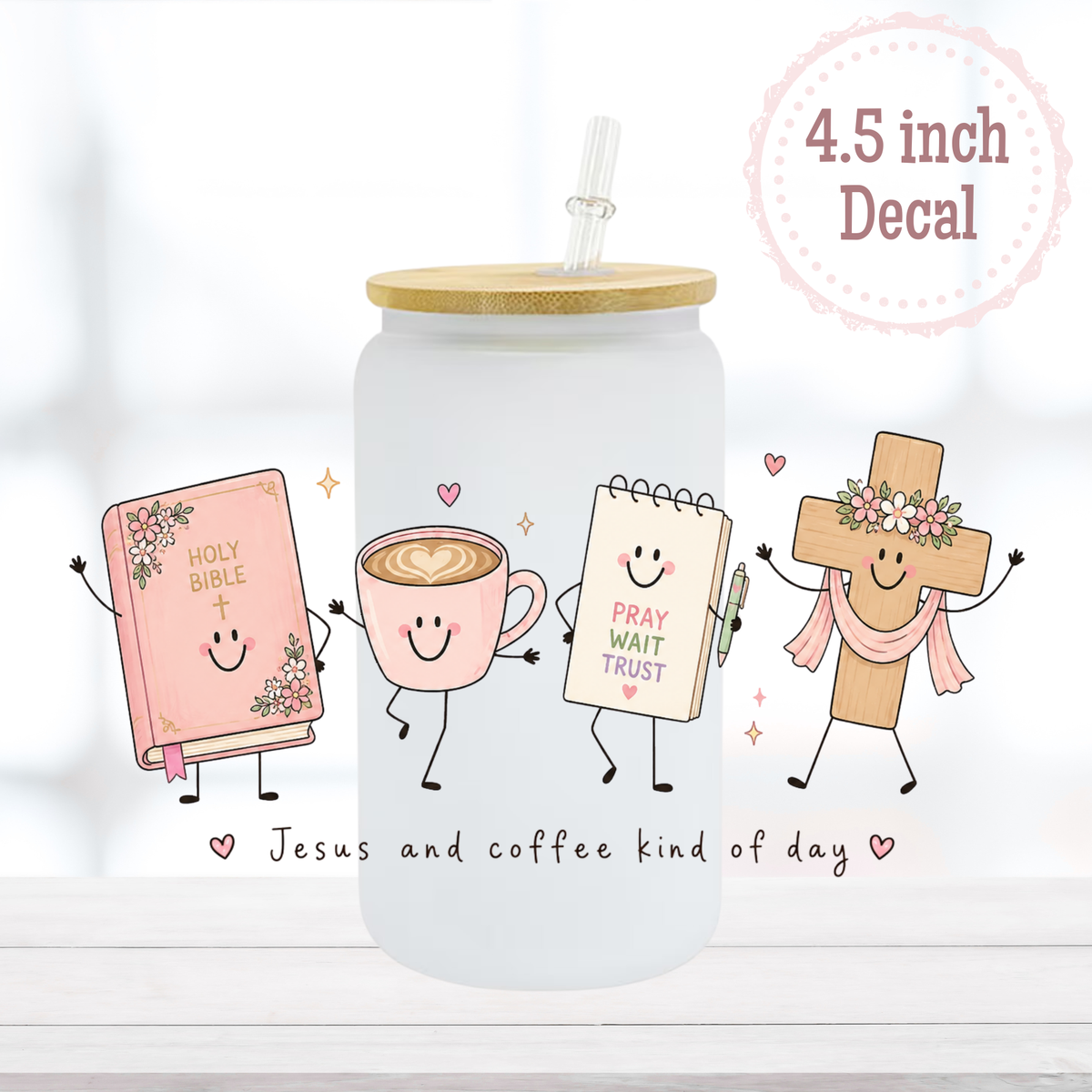 Jesus and Coffee 16oz UVDTF Cup Wrap
