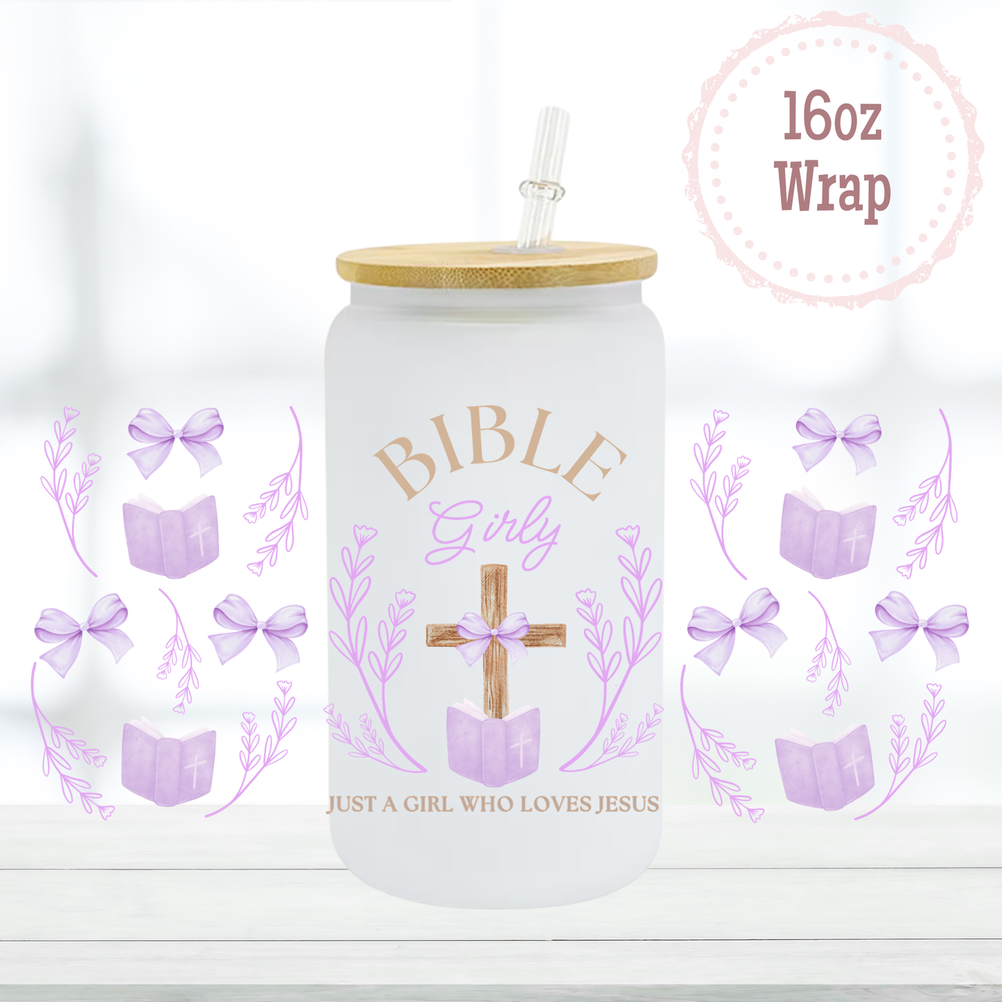 Bible Girly Purple 16oz UVDTF Cup Wrap