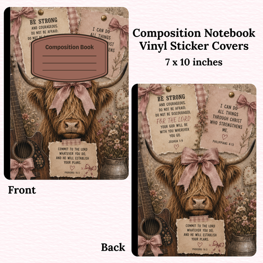 Cow Bible Verses Composition Notebook Vinyl Cover