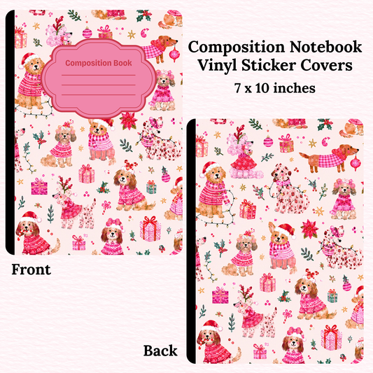 Christmas Dogs Composition Notebook Vinyl Cover