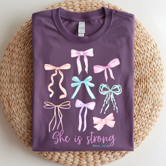She is Strong Bows DTF Print