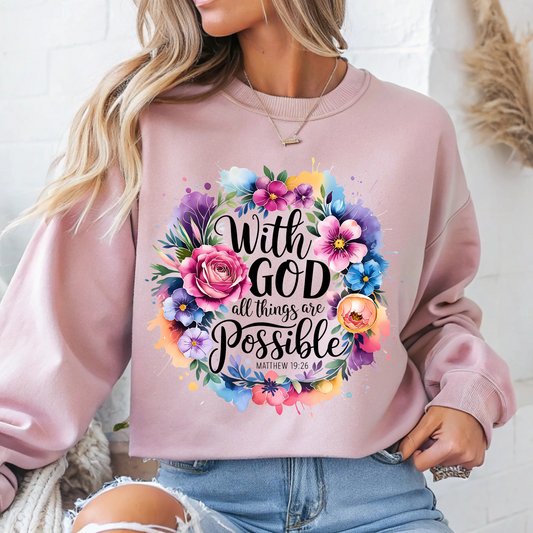 With God All Things Possible DTF Print