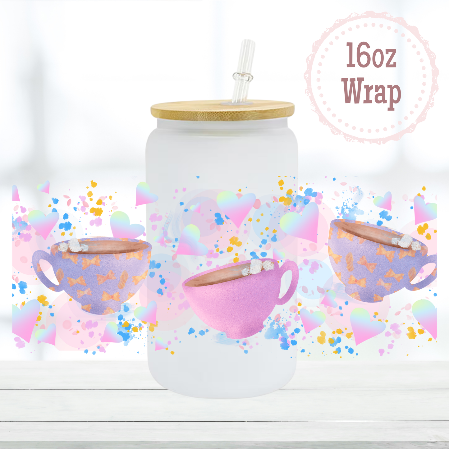 Pink and Purple Coffee 16oz UVDTF Cup Wraps