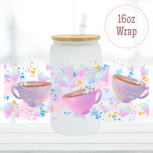 Pink and Purple Coffee 16oz UVDTF Cup Wraps