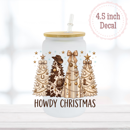 Howdy Christmas UVDTF Decal