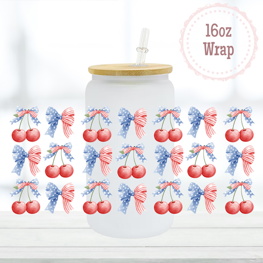 Cherries USA 16oz UVDTF Cup Wrap