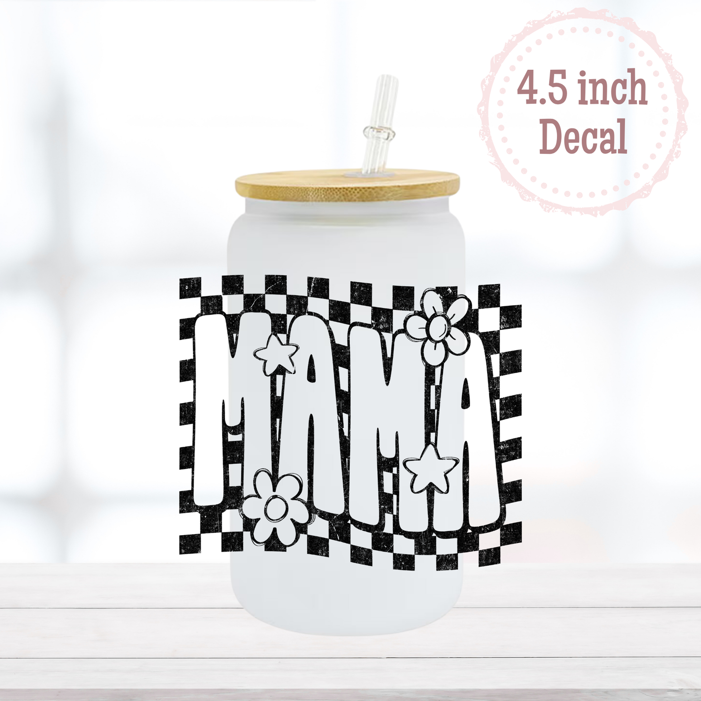 Mama Checkered UVDTF Decal