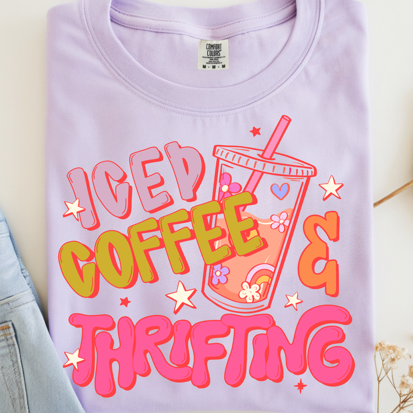 Iced Coffee & Thrifting DTF Print