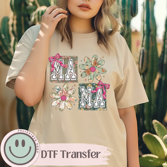 Mama Green Floral DTF Print