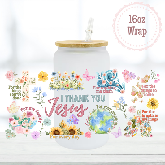 Thank You Jesus 16oz UVDTF Cup Wrap