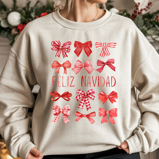 Red Coquette Feliz Navidad DTF Print