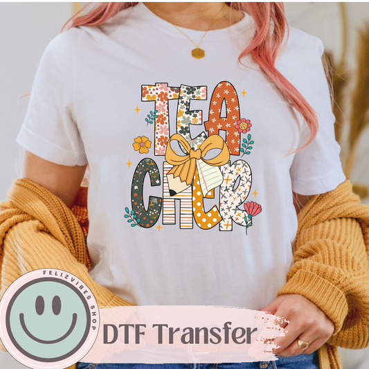 Fall Teacher DTF Print
