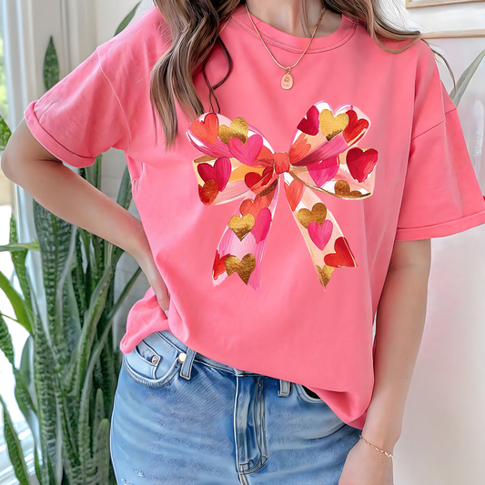 Hearts Bow DTF Print