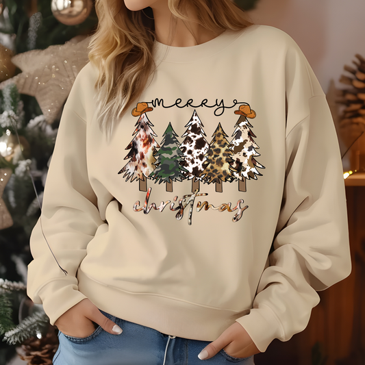 Merry Christmas Western DTF Print