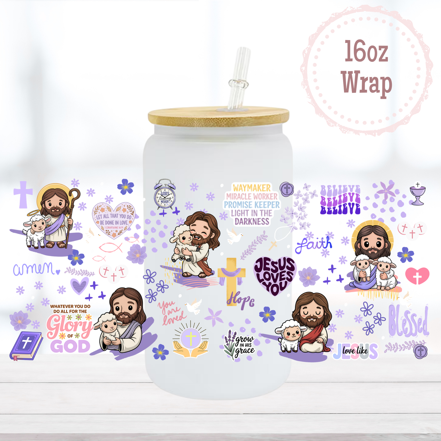Jesus 16oz UVDTF Cup Wrap