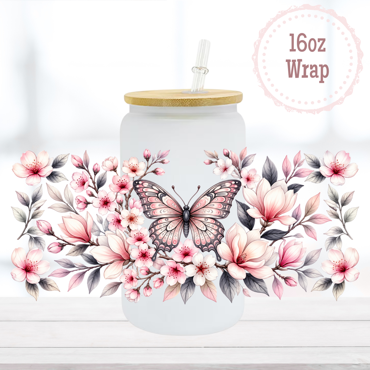 Butterfly 16oz UVDTF Cup Wrap