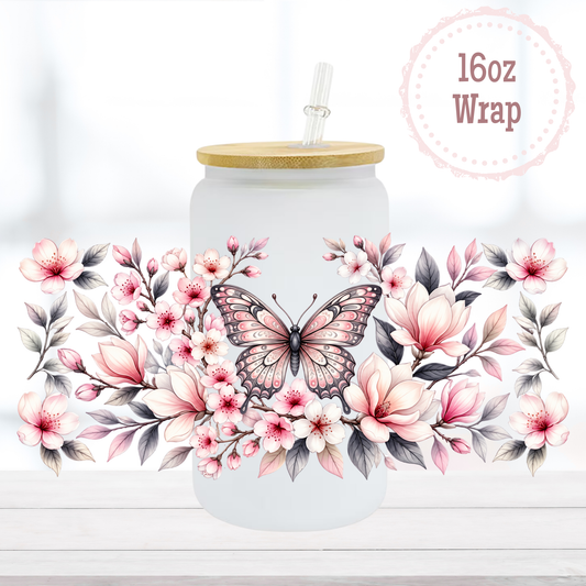 Butterfly 16oz UVDTF Cup Wrap