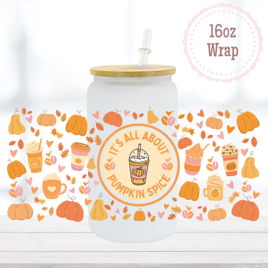 Pumpkin Spice 16oz UVDTF Cup Wrap