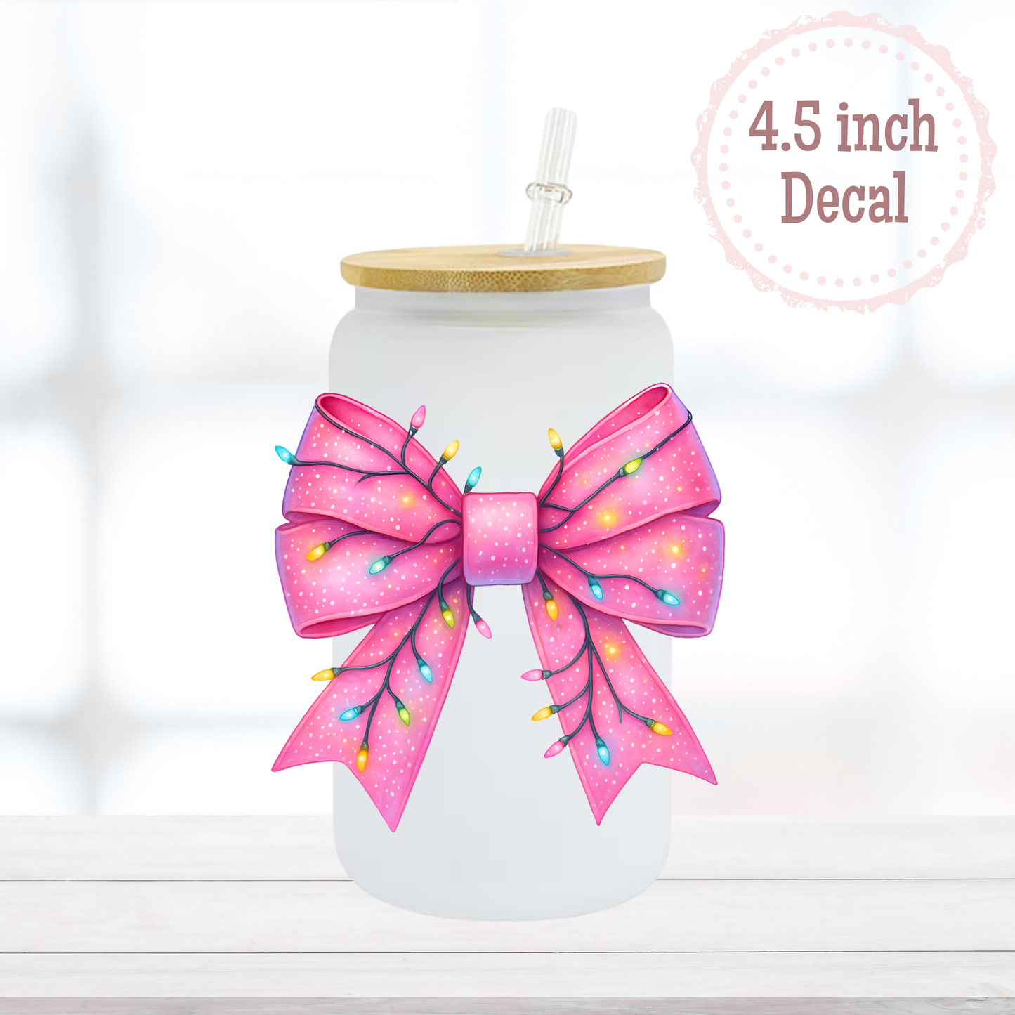 Pink Lights Bow UVDTF Decal