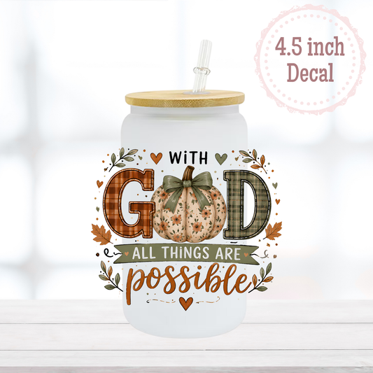 With God UVDTF Decal
