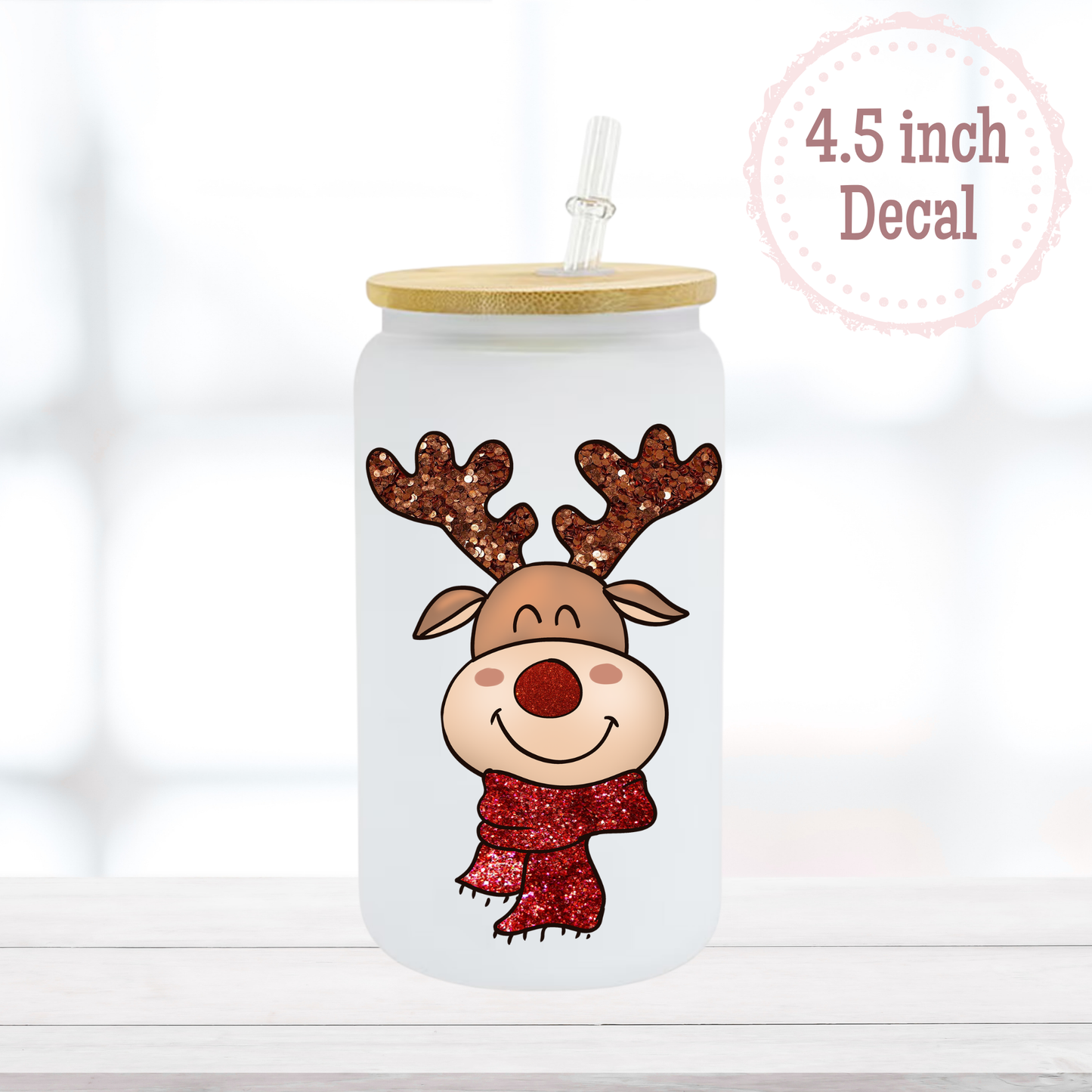 Glitter Reindeer UVDTF Decal