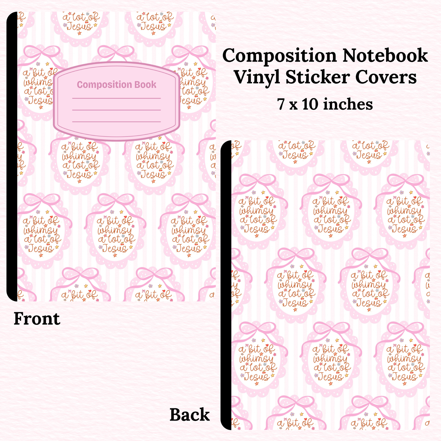 Whimsy and Jesus Composition Notebook Vinyl Cover