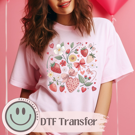 Vintage Strawberries DTF Print