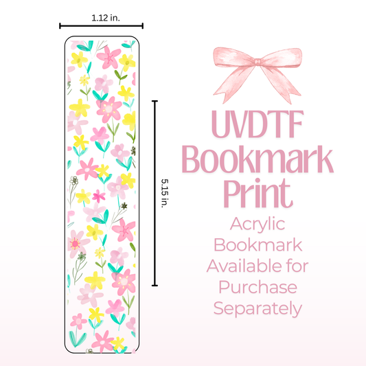 Yellow & Pink Flowers Double Sided Bookmark