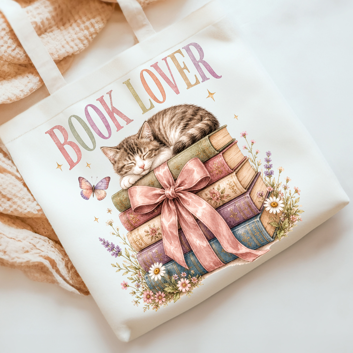 Book Lover Cat DTF Print