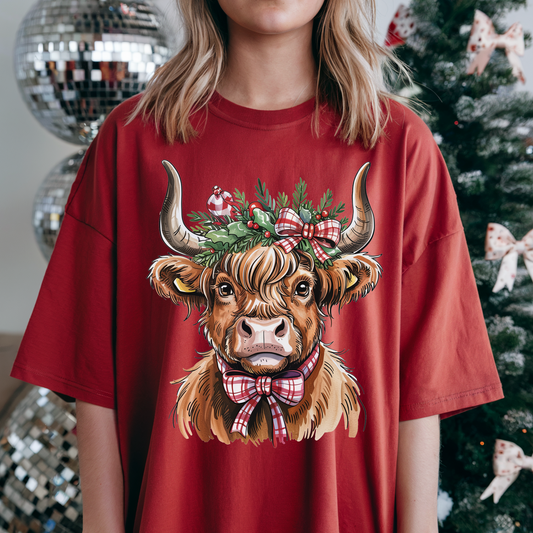 Christmas Cow DTF Print