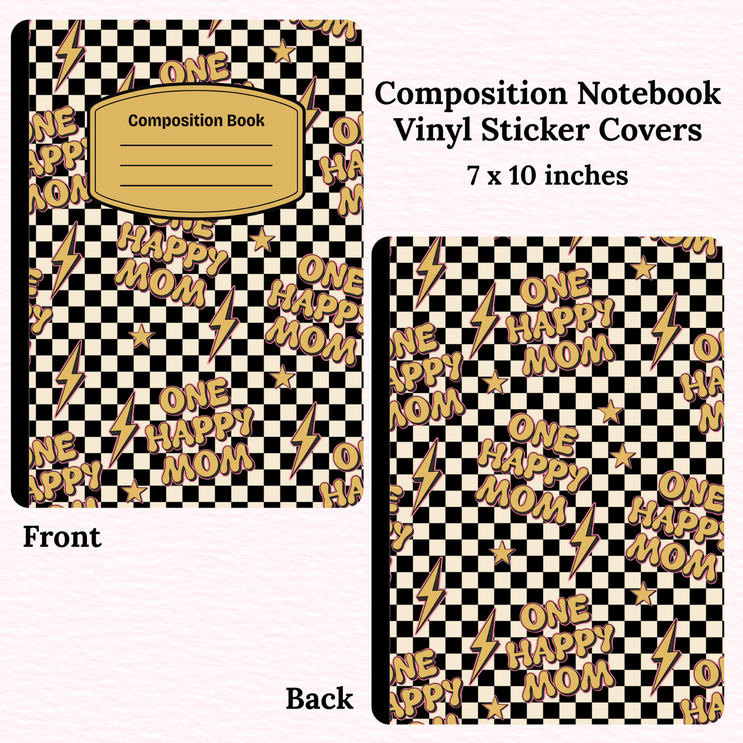 One Happy Mom Composition Notebook Vinyl Cover