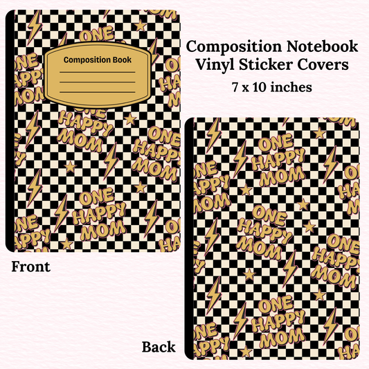 One Happy Mom Composition Notebook Vinyl Cover