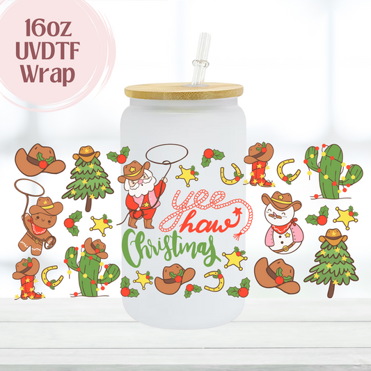 Yee Haw Christmas 16oz UVDTF Cup Wrap