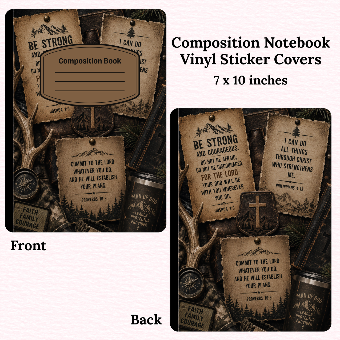 Hunting Bible Verses Composition Notebook Vinyl Cover