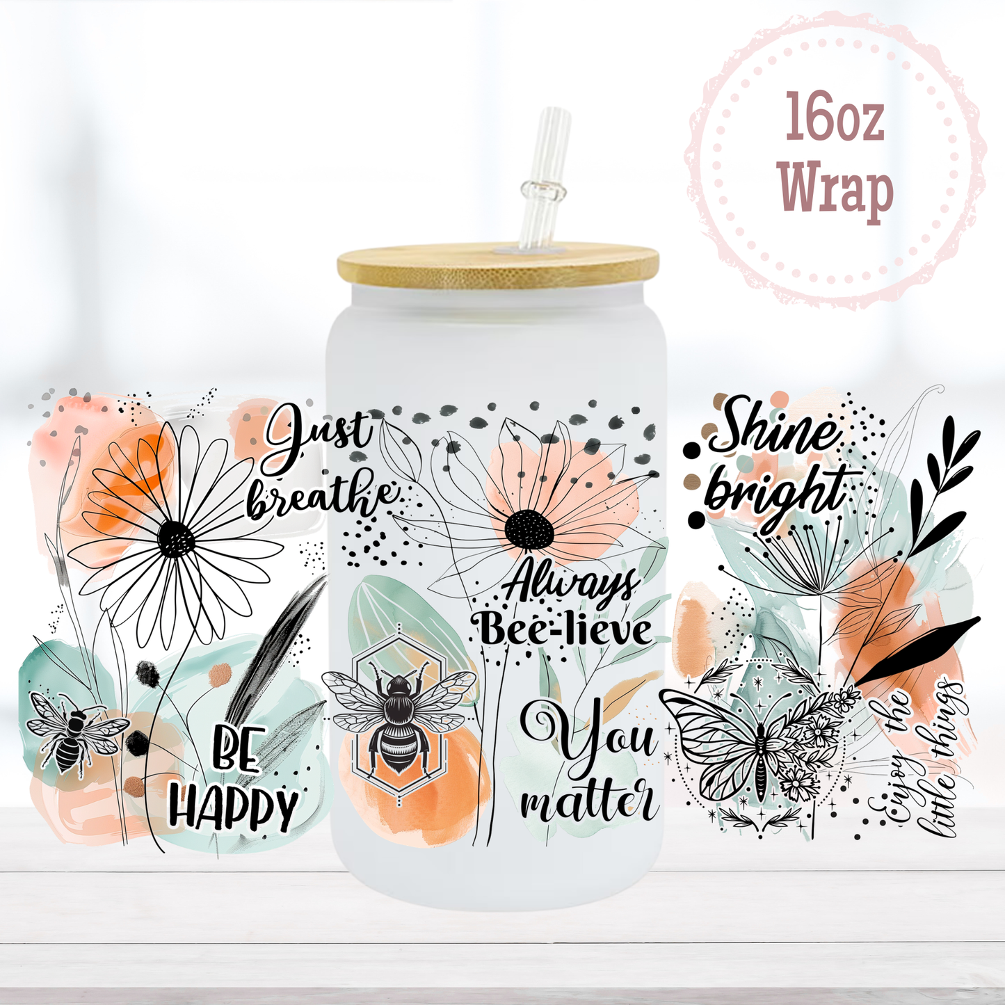 Boho Affirmations 6oz UVDTF Cup Wrap