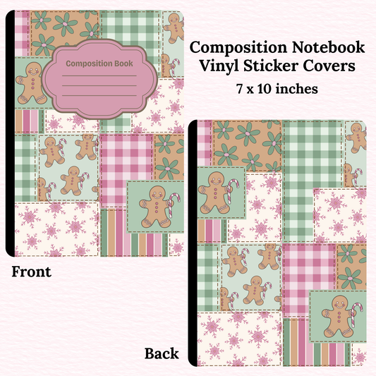 Gingerbread Patches Composition Notebook Vinyl Cover