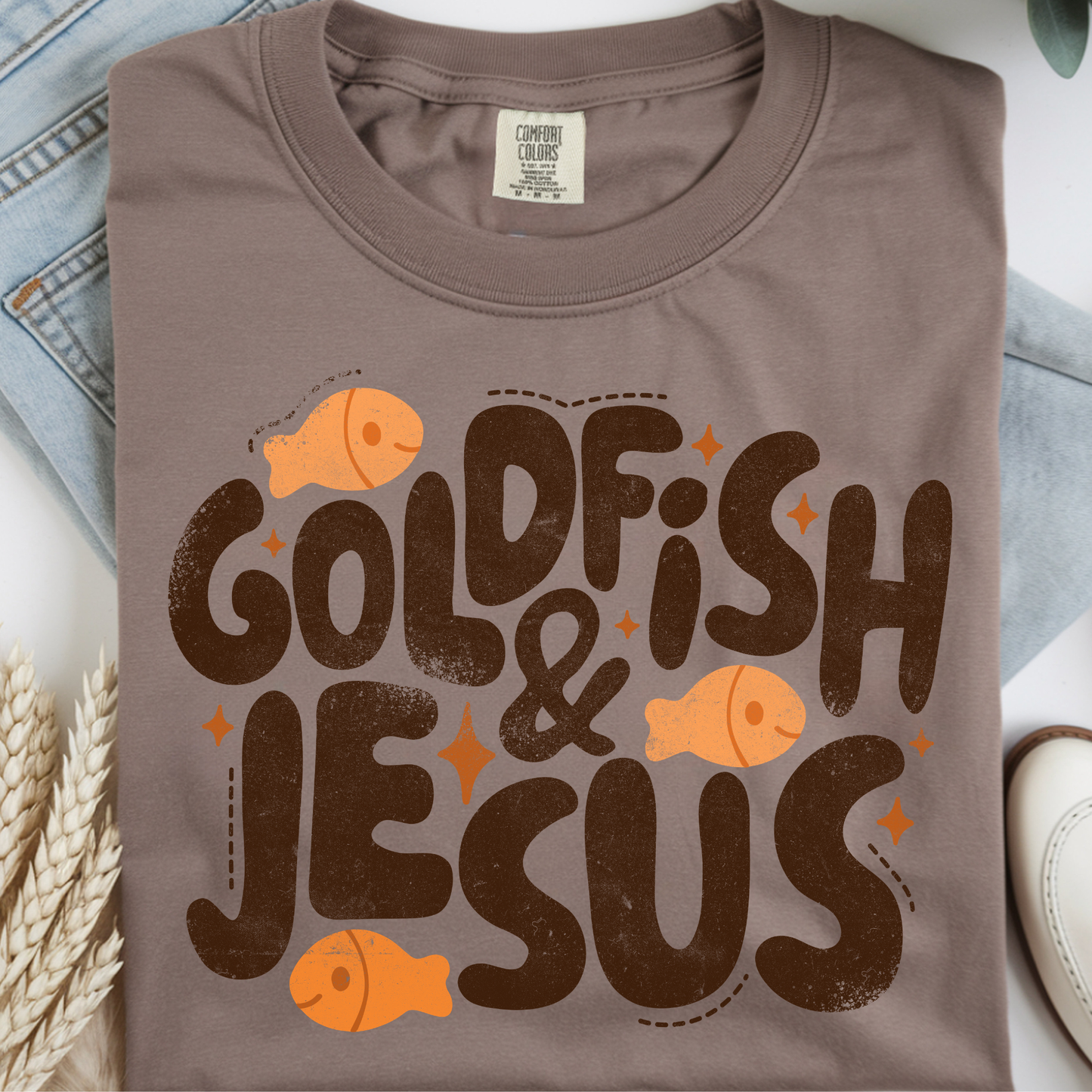 Goldfish & Jesus DTF Print Adult & Kids