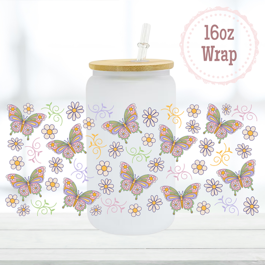 Butterflies 16oz UVDTF Cup Wrap