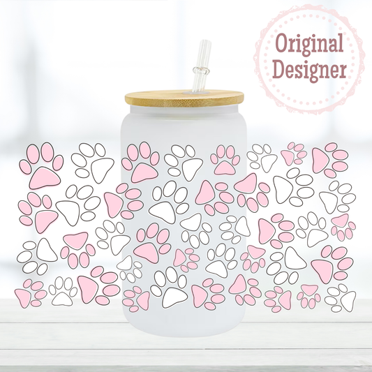 Pink Paws 16oz UVDTF Cup Wrap