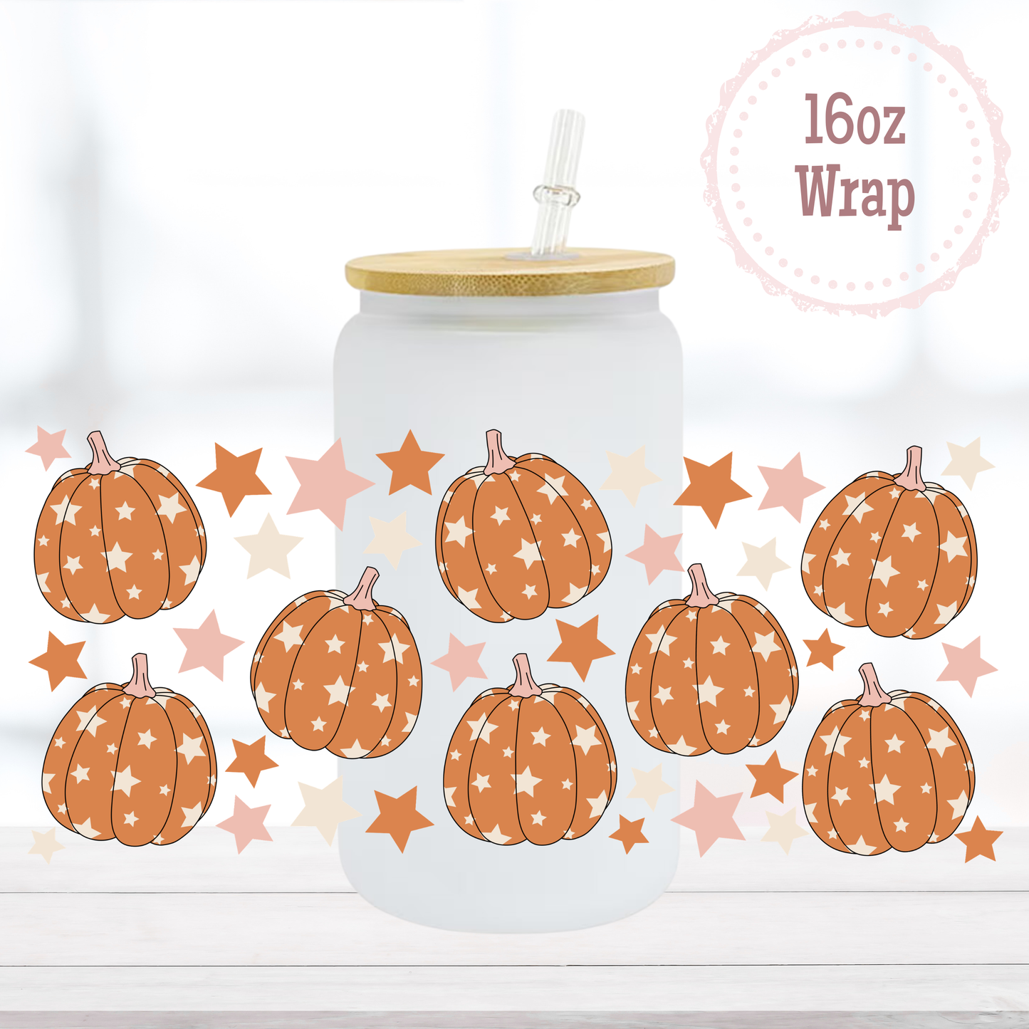 Star Pumpkins 16oz UVDTF Cup Wrap