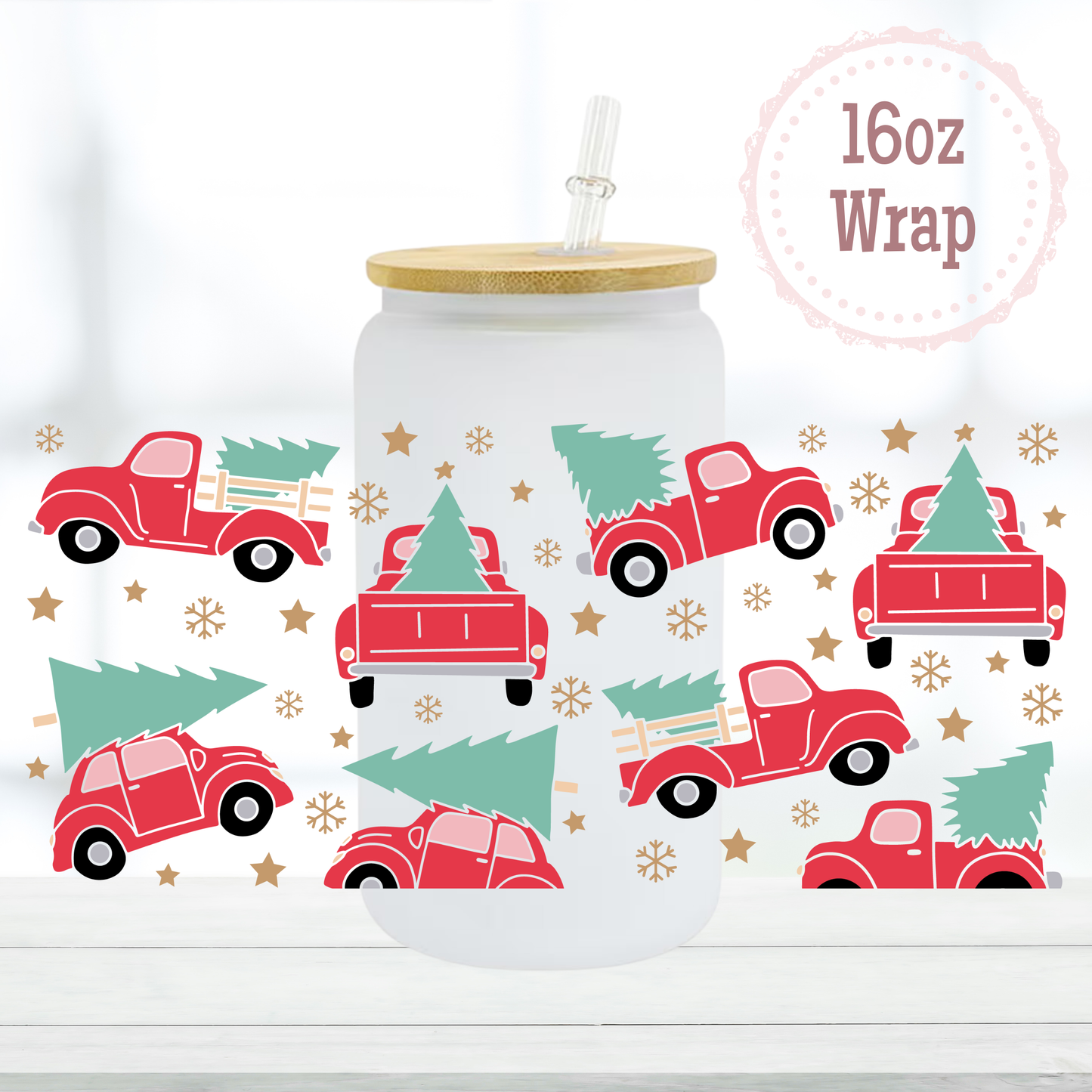 Christmas Truck 16oz UVDTF Cup Wraps