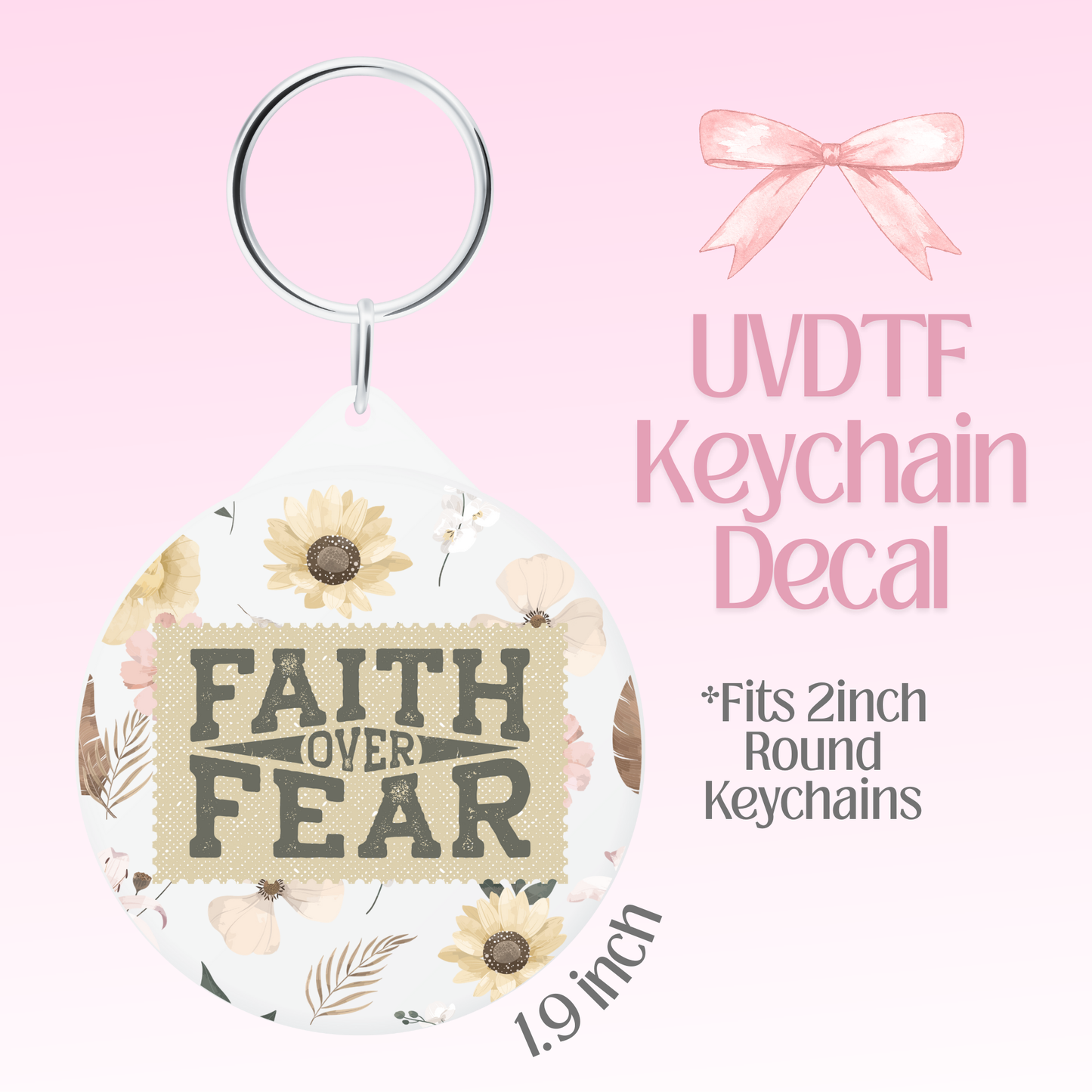 Faith Over Fear Round Keychain Decal