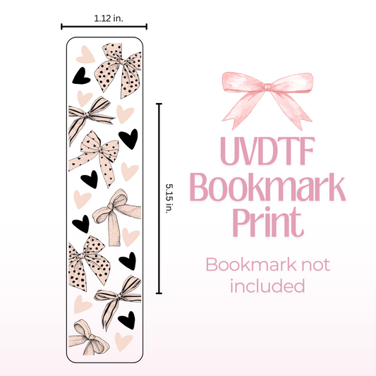 Black & Cream Bows Double Sided Bookmark