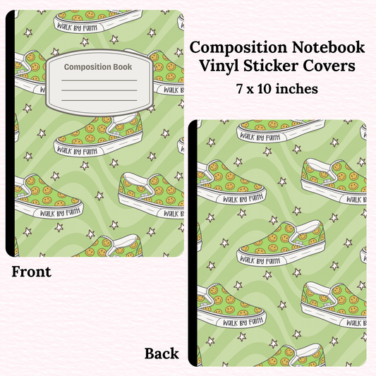 Walk by Faith Green Composition Notebook Vinyl Cover