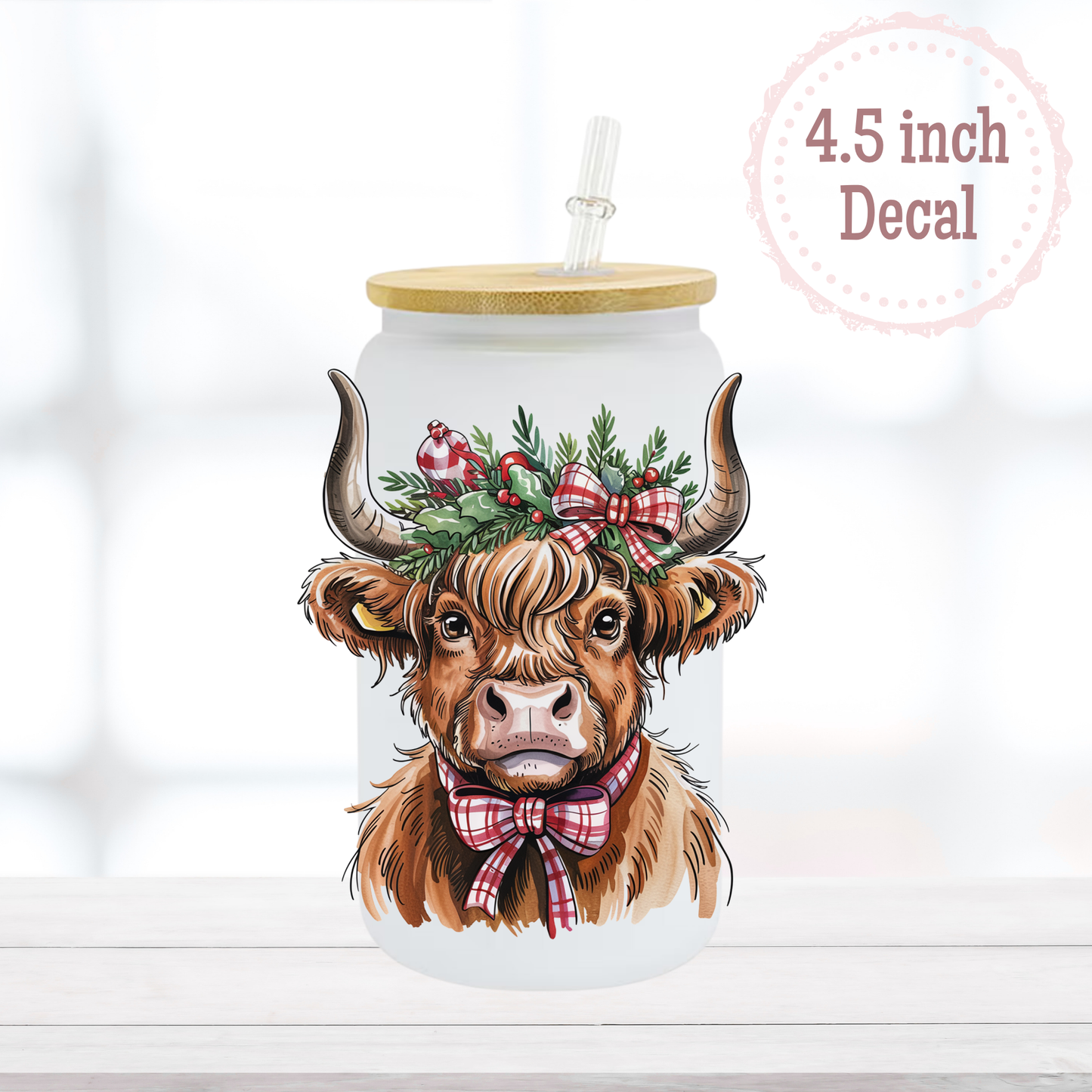 Christmas Cow UVDTF Decal